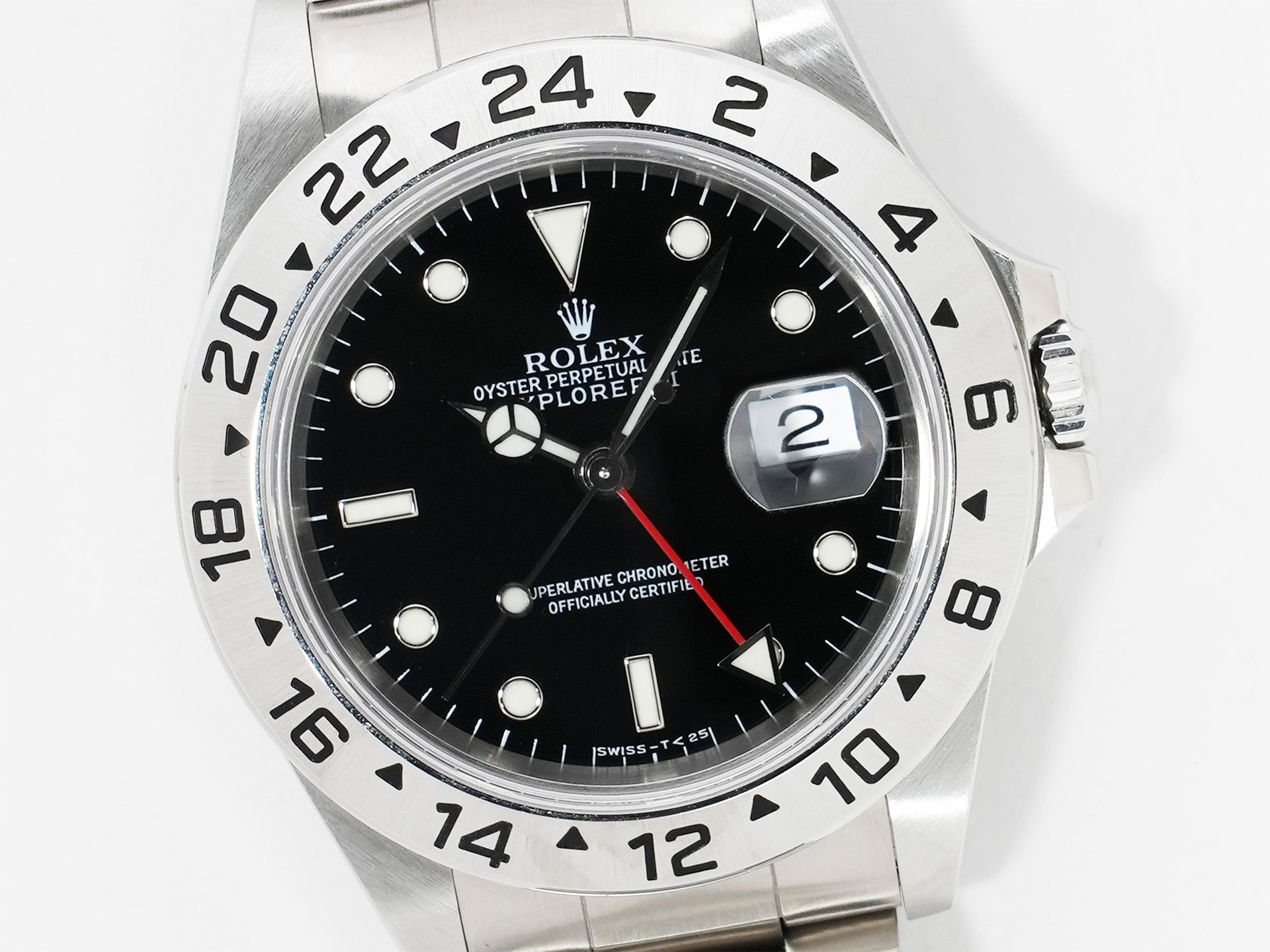 ロレックス エクスプローラーII Ref.16570 ステンレススチール ブラック文字盤 オイスターブレスレット 中古 2bm3ortf