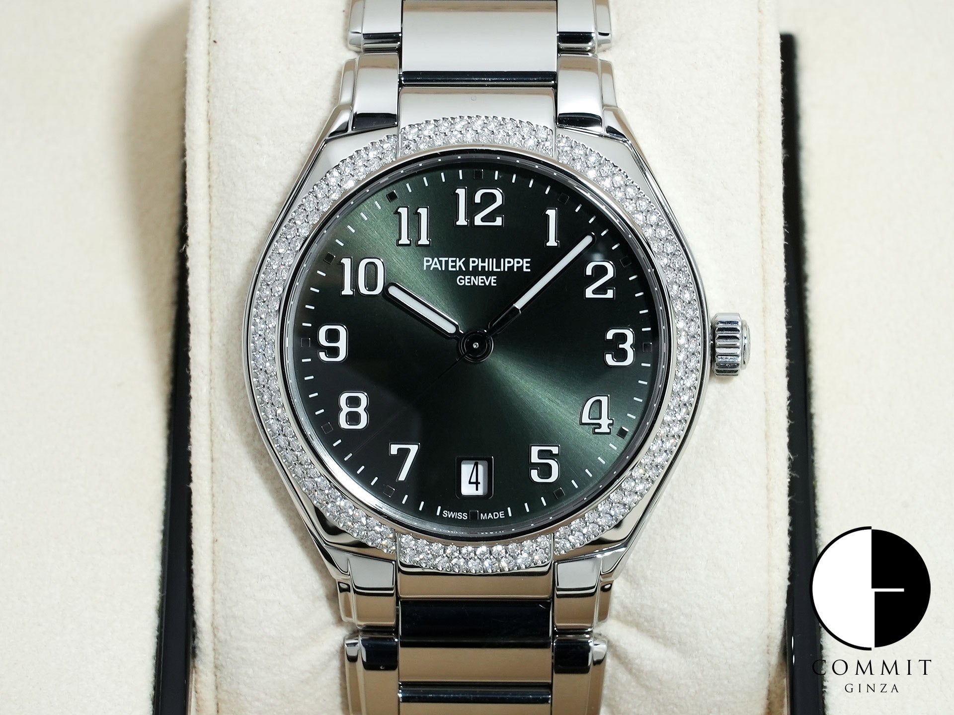 パテックフィリップ Twenty-4 Ref.7300/1200A-011 ステンレススチール オリーブグリーン ソレイユ文字盤 美品 a9kwcubd