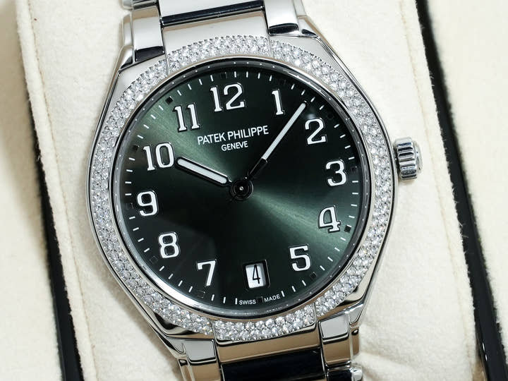 パテックフィリップ Twenty-4 Ref.7300/1200A-011 ステンレススチール オリーブグリーン ソレイユ文字盤 美品 a9kwcubd