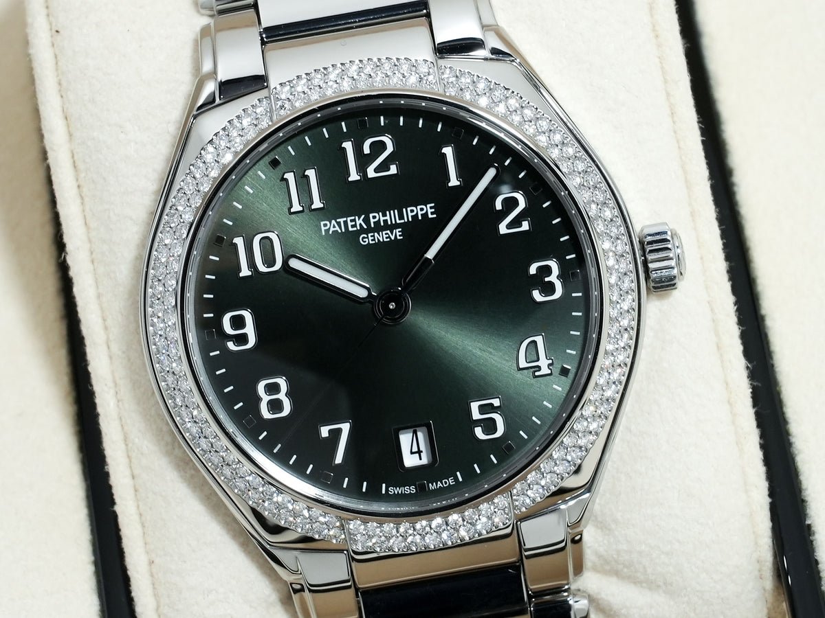 パテックフィリップ Twenty-4 Ref.7300/1200A-011 ステンレススチール オリーブグリーン ソレイユ文字盤 美品 a9kwcubd