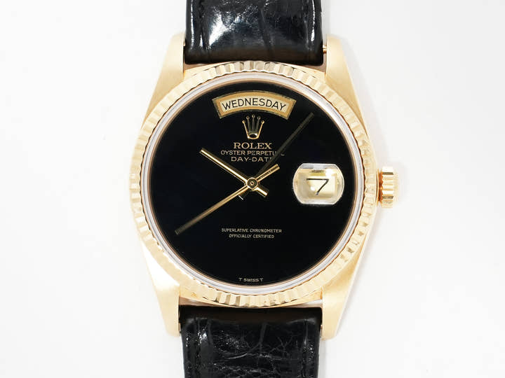 ロレックス デイデイト36 Ref.18038 イエローゴールド オニキス文字盤 中古 78xpar4z