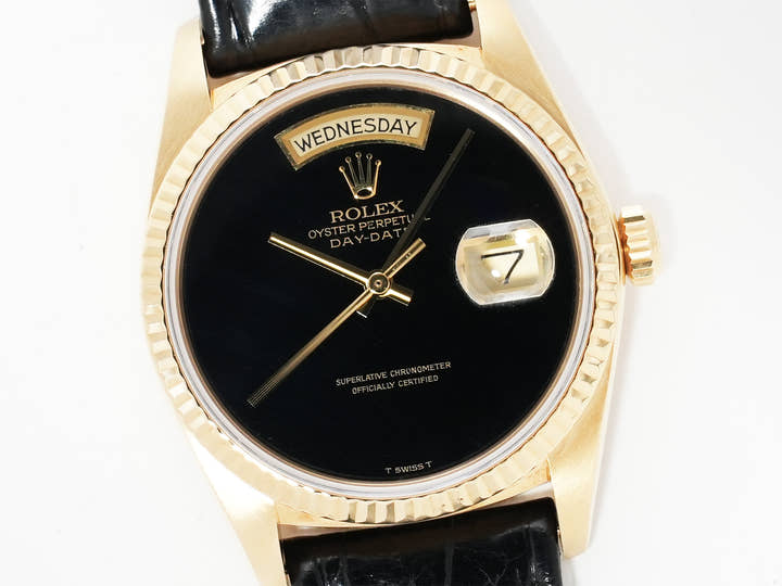 ロレックス デイデイト36 Ref.18038 イエローゴールド オニキス文字盤 中古 78xpar4z