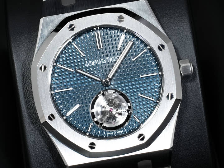 オーデマピゲ ロイヤルオーク フライング トゥールビヨン エクストラ シン (RD#3) Ref.26670ST.OO.1240ST.02 ステンレススチール ブルー文字盤 美品 yc6r4bm2