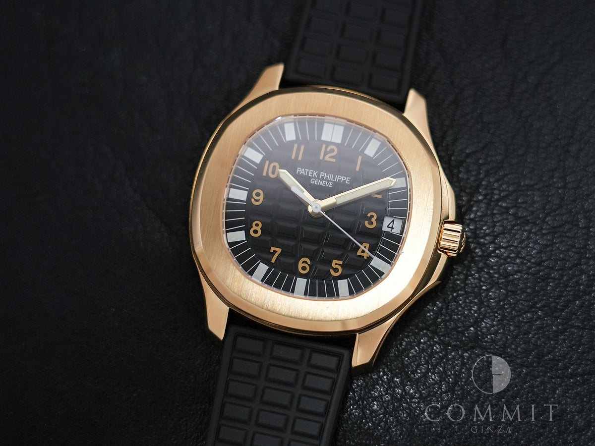 Patek Philippe Aquanaut Ref. 5065J-001 Yellow Gold Black Dial Used 5h3ebcnd