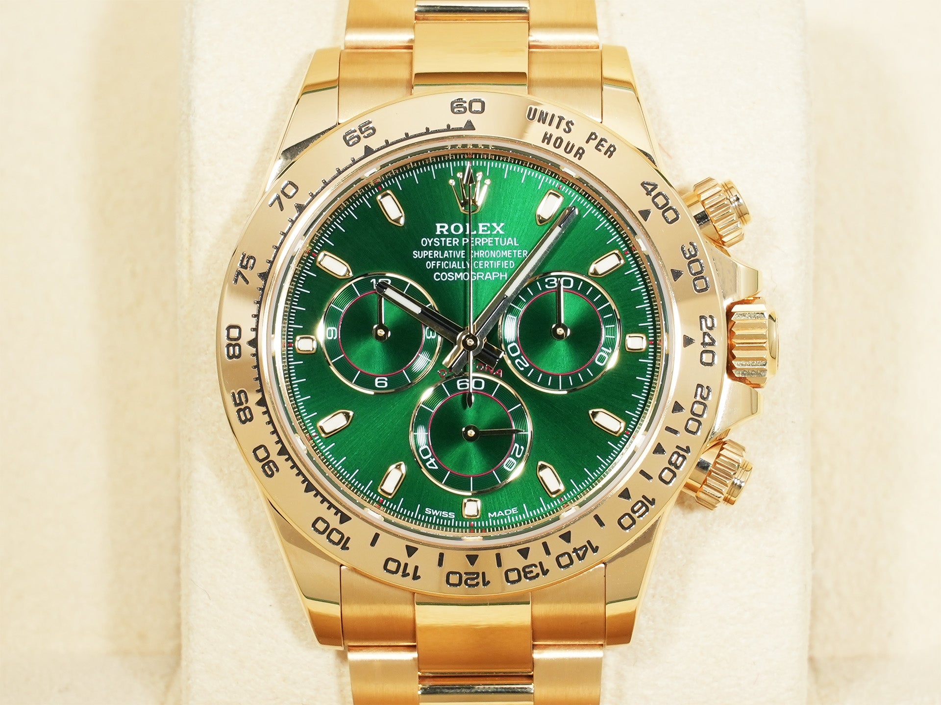 ロレックス デイトナ Ref.116508 イエローゴールド グリーン文字盤 美品 fqq223ro