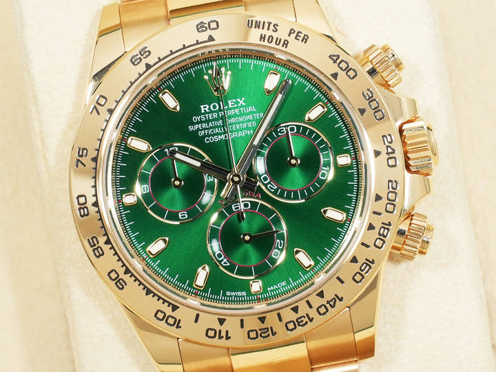 Rolex Daytona Ref. 116508 Yellow Gold Green Dial Excellent Condition fqq223ro