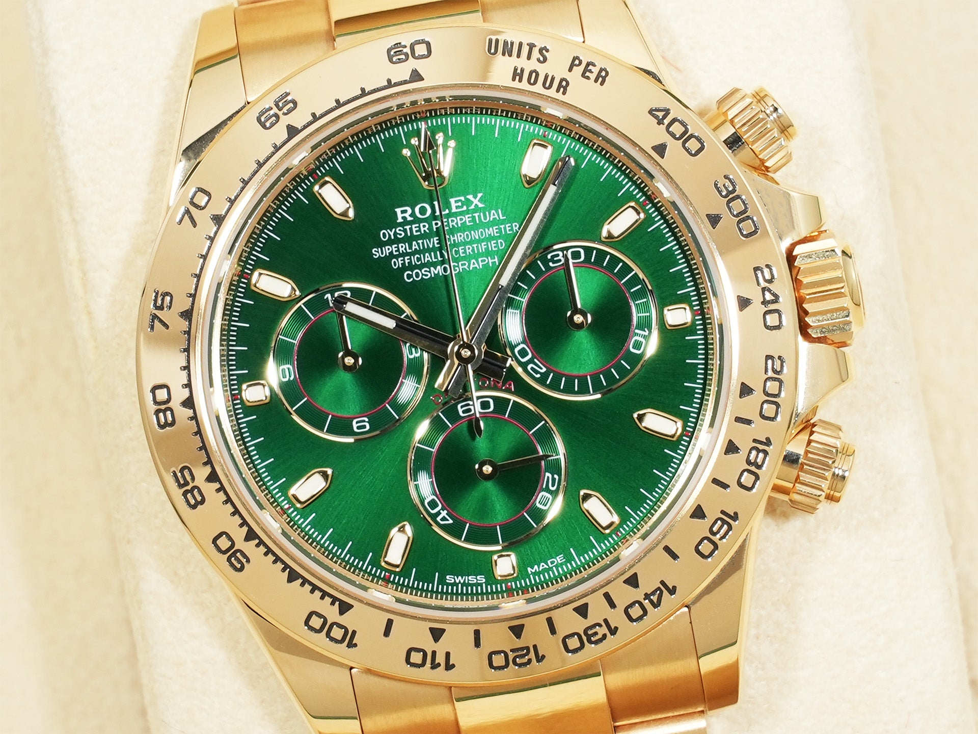 Rolex Daytona Ref. 116508 Yellow Gold Green Dial Excellent Condition fqq223ro