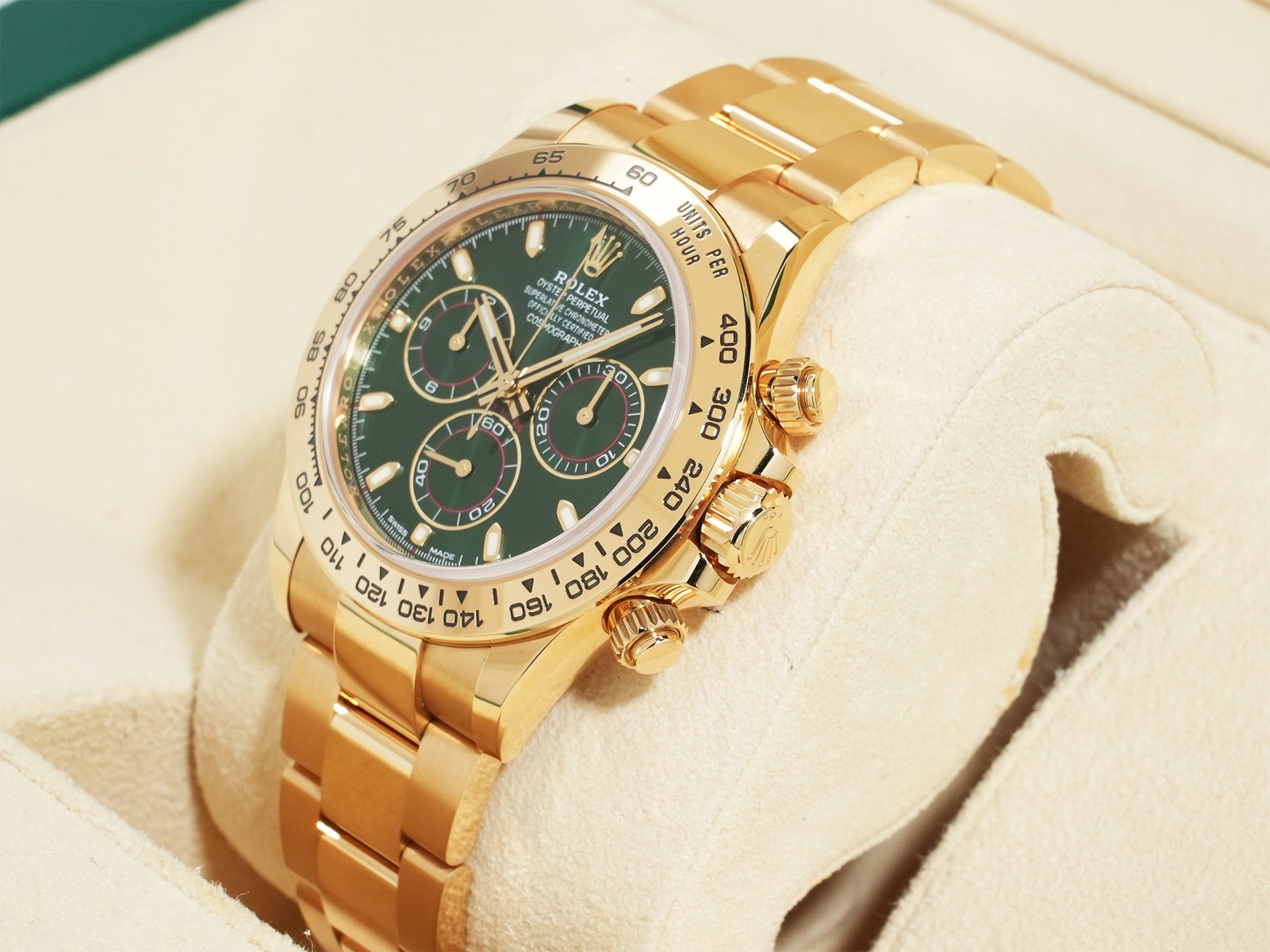 Rolex Daytona Ref. 116508 Yellow Gold Green Dial Excellent Condition fqq223ro
