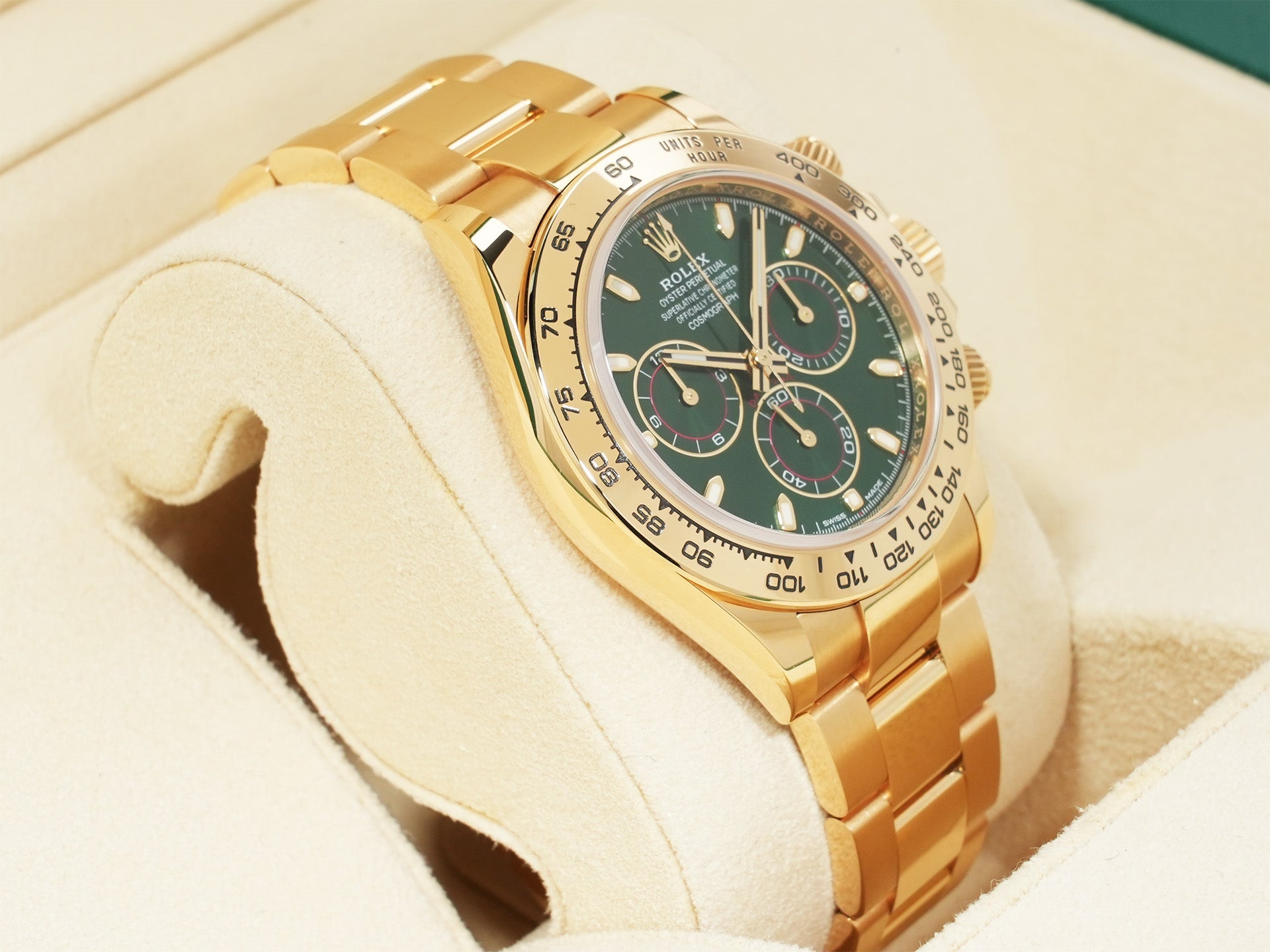 Rolex Daytona Ref. 116508 Yellow Gold Green Dial Excellent Condition fqq223ro