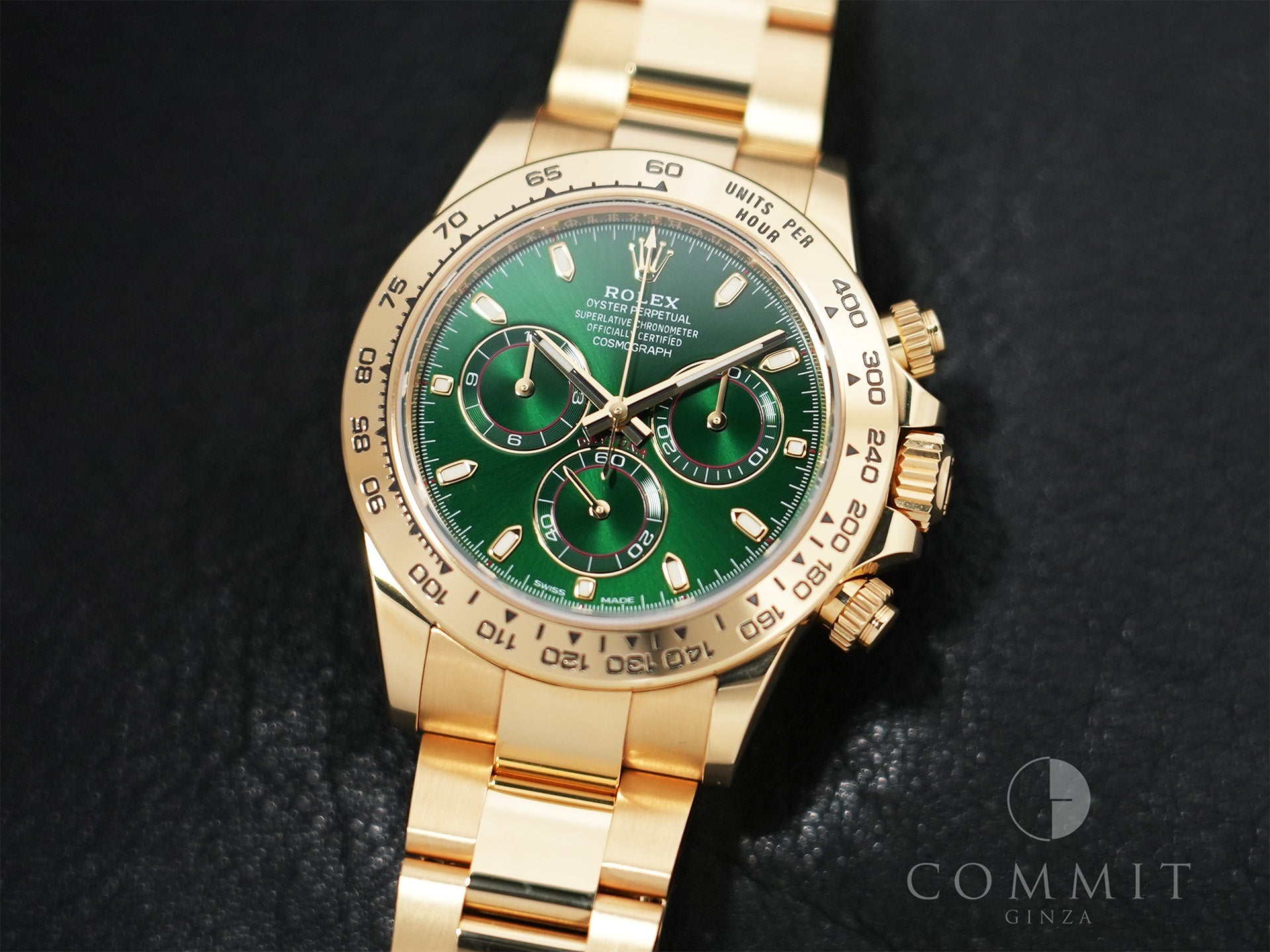 Rolex Daytona Ref. 116508 Yellow Gold Green Dial Excellent Condition fqq223ro
