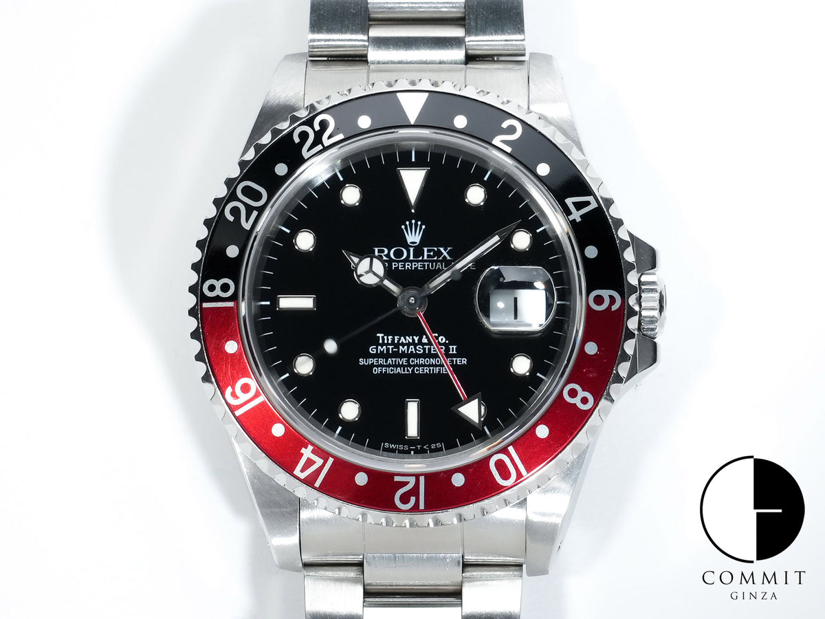 Rolex GMT-Master II TIFFANY&CO. Ref.16710 Stainless Steel Black Dial Oyster Bracelet Used 8bvjacwv