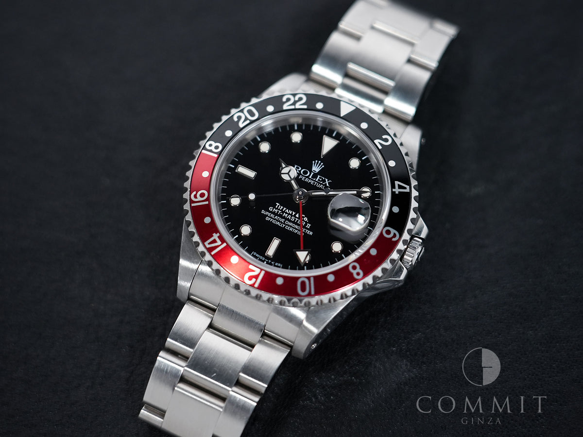 Rolex GMT-Master II TIFFANY&CO. Ref.16710 Stainless Steel Black Dial Oyster Bracelet Used 8bvjacwv