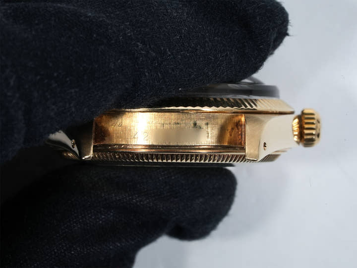 ロレックス オイスターパーペチュアル デイト Ref.1503 イエローゴールド ブラック文字盤 中古 njdj3waq