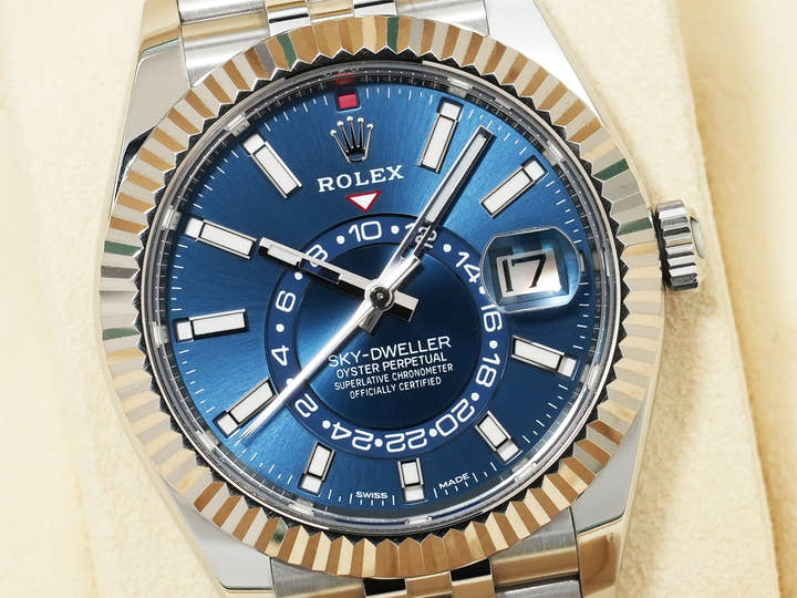 Rolex Sky-Dweller Ref. 326934 Stainless Steel/White Gold Blue Dial Jubilee Bracelet Excellent Condition iiw9hohd