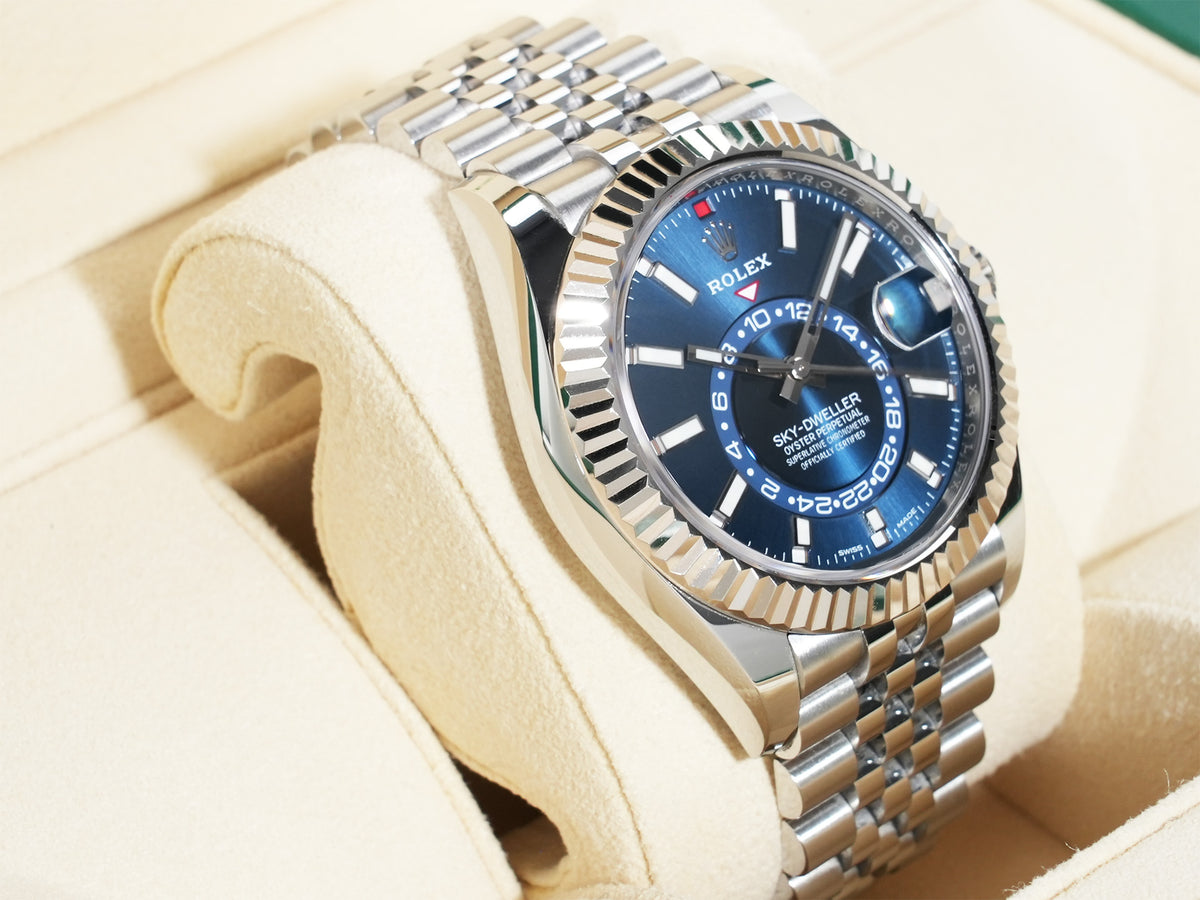 Rolex Sky-Dweller Ref. 326934 Stainless Steel/White Gold Blue Dial Jubilee Bracelet Excellent Condition iiw9hohd