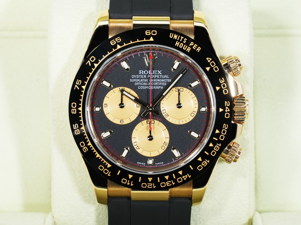 ROLEX Daytona Ref.116518LN Yellow Gold Black x Champagne Dial Used w2nmnvyp