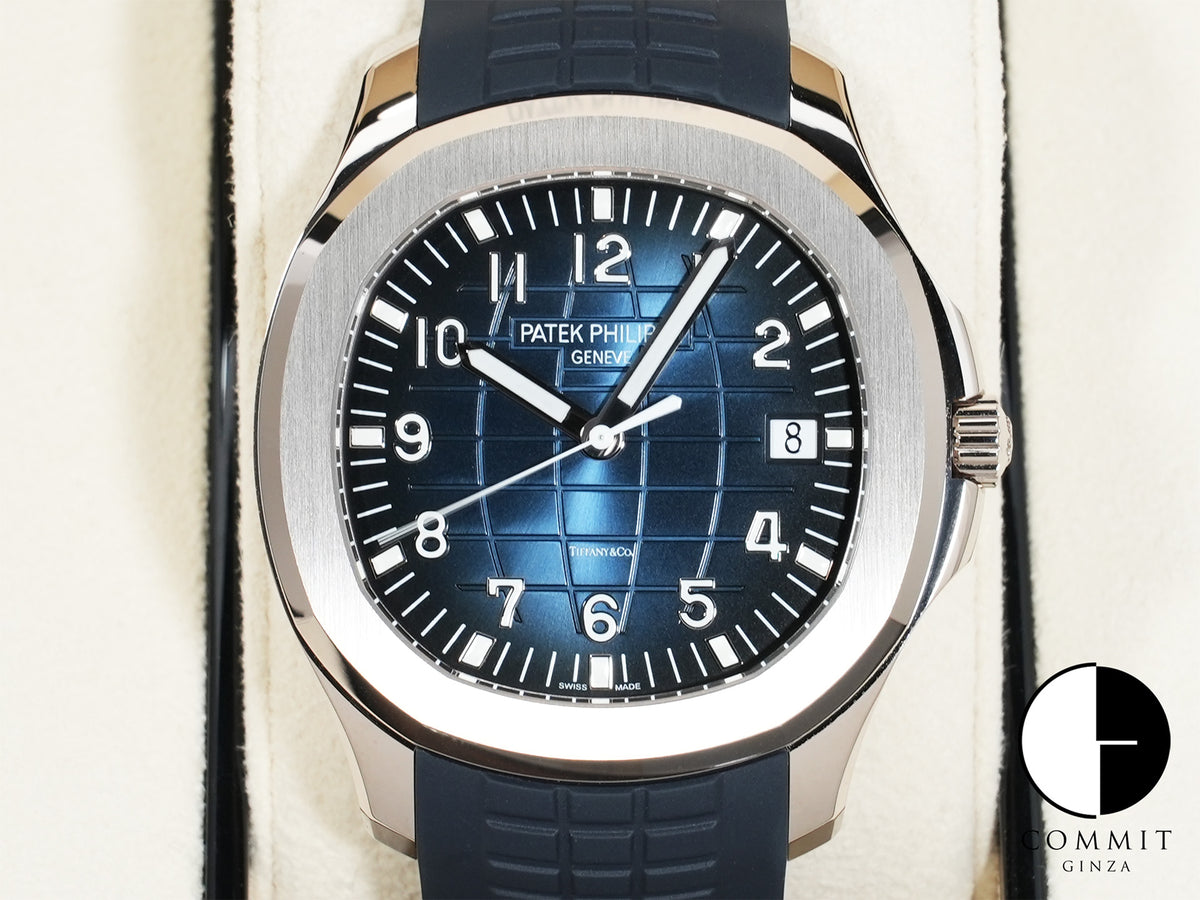 パテックフィリップ アクアノート TIFFANY&CO. Ref.5168G-001 ホワイトゴールド ミッドナイトブルー文字盤 未使用 pwd9ynfq