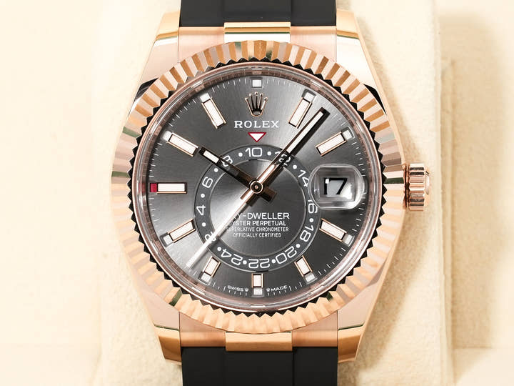 ロレックス スカイドゥエラー Ref.336235 エバーローズゴールド スレート文字盤 オイスターフレックス 美中古 fvkt7rou