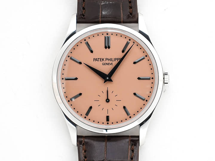 Patek Philippe Calatrava Ref. 6196P-001 Platinum, Rose Gold Gilded Opaline Dial, Beautiful Pre-owned Condition, kng24ru9