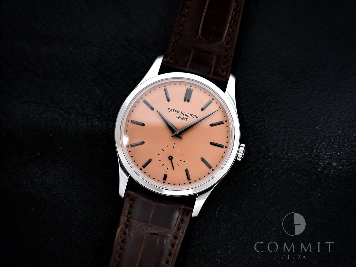 Patek Philippe Calatrava Ref. 6196P-001 Platinum, Rose Gold Gilded Opaline Dial, Beautiful Pre-owned Condition, kng24ru9