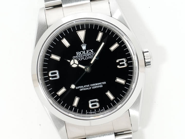 ロレックス エクスプローラーI Ref.14270 ステンレススチール ブラック文字盤 オイスターブレスレット 美品 fna2uezg