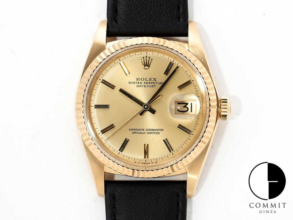 Rolex Datejust Ref. 1601/8 Yellow Gold Champagne Dial Excellent Condition sfx27zrp