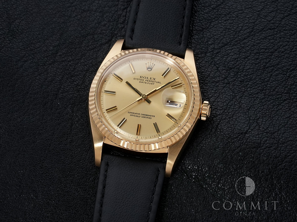 Rolex Datejust Ref. 1601/8 Yellow Gold Champagne Dial Excellent Condition sfx27zrp