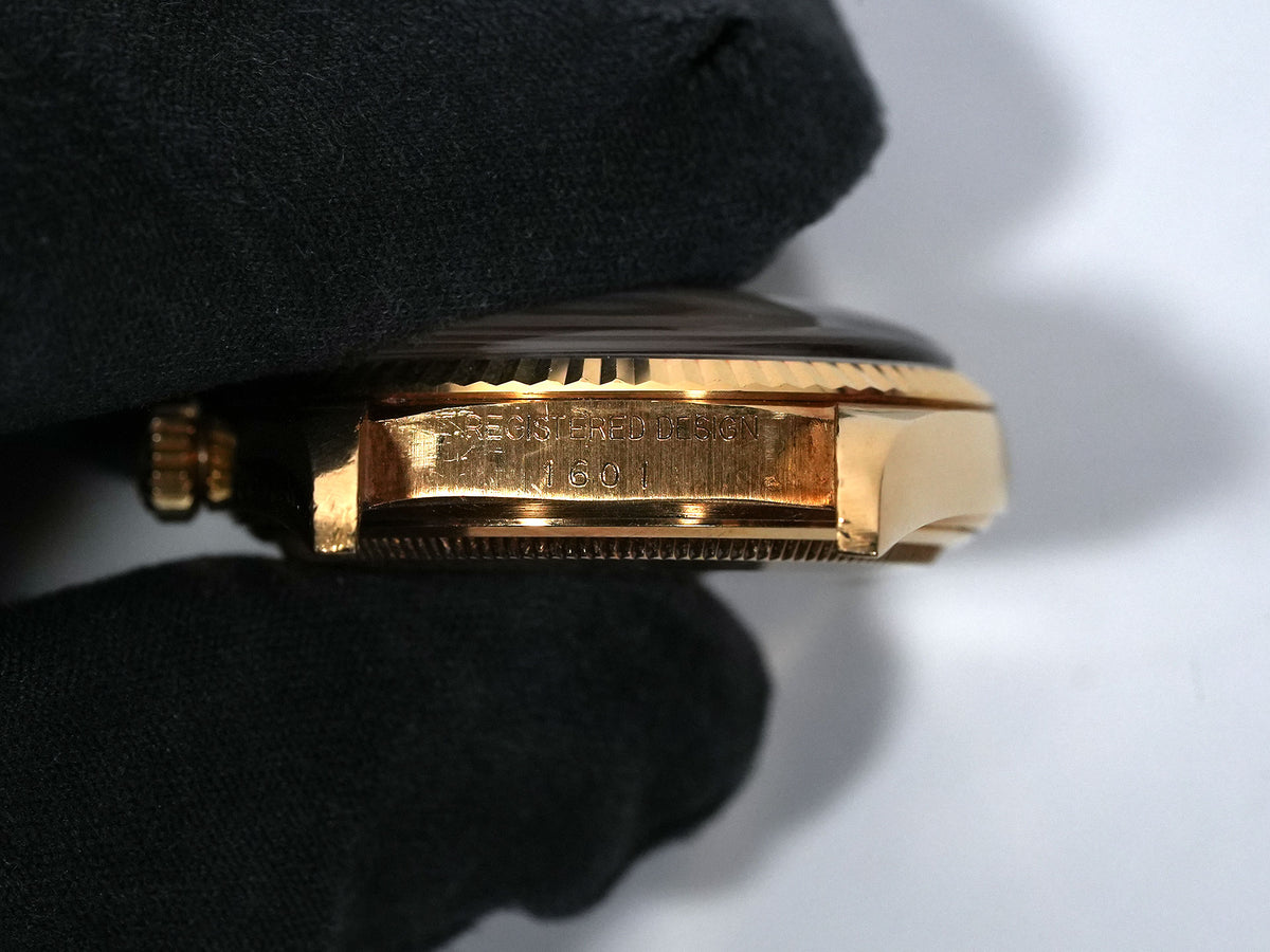 Rolex Datejust Ref. 1601/8 Yellow Gold Lapis Lazuli Dial Used ei4pe42t