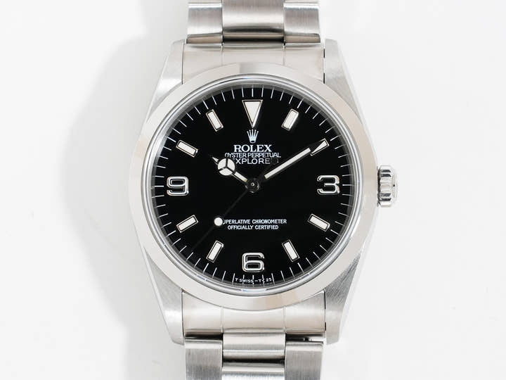 ロレックス エクスプローラーI Ref.14270 ステンレススチール ブラック文字盤 オイスターブレスレット 美中古 mssokhg3