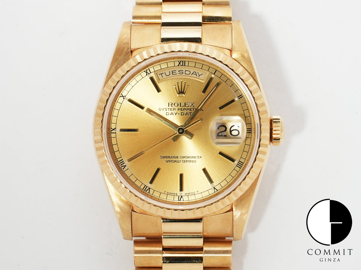 ロレックス デイデイト36 Ref.18238 イエローゴールド シャンパンゴールド文字盤 中古 gzaoyqj7