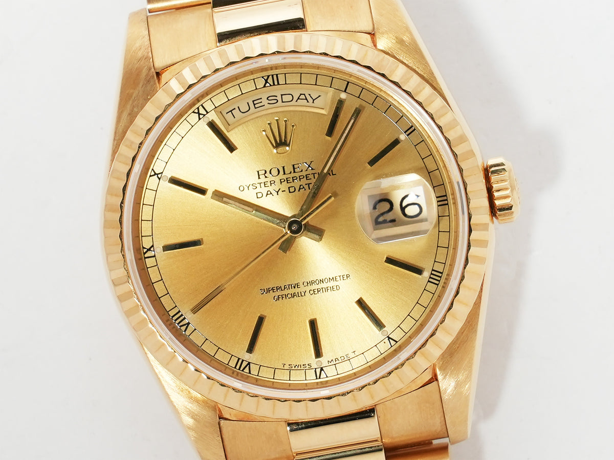 ロレックス デイデイト36 Ref.18238 イエローゴールド シャンパンゴールド文字盤 中古 gzaoyqj7