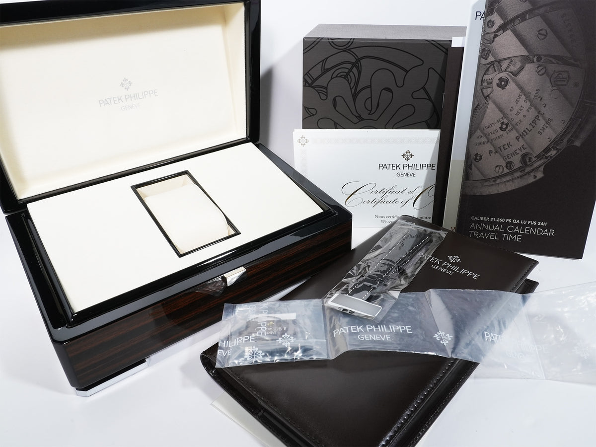 Patek Philippe Annual Calendar Travel Time Ref. 5326G-001 White Gold, Textured Anthracite Dial, Excellent Condition dfdjojsz
