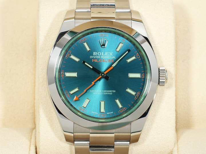 ロレックス ミルガウス Ref.116400GV ステンレススチール Zブルー文字盤 美中古 eb4b47fe
