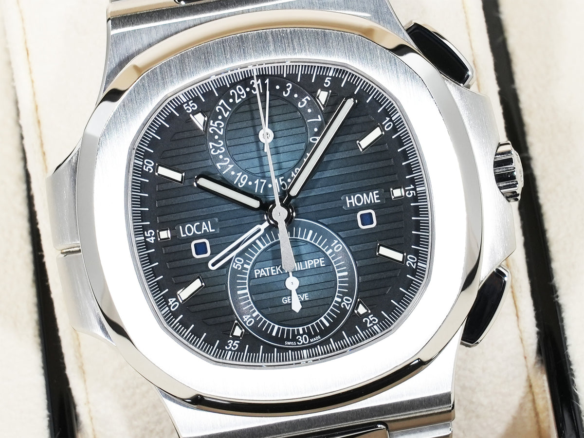 パテックフィリップ ノーチラス トラベルタイム クロノグラフ Ref.5990/1A-011 ステンレススチール ブルーソレイユ文字盤 美品 36jjyeh2