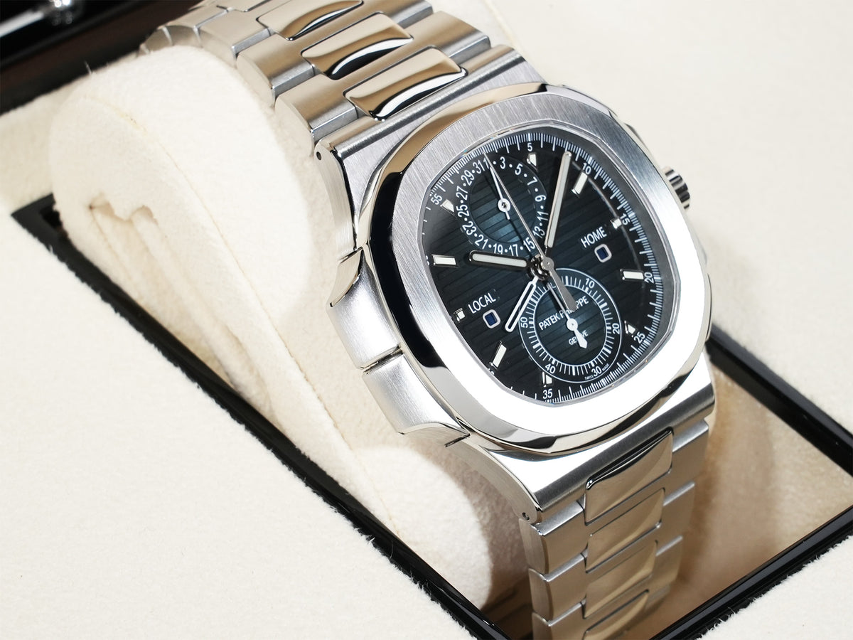 パテックフィリップ ノーチラス トラベルタイム クロノグラフ Ref.5990/1A-011 ステンレススチール ブルーソレイユ文字盤 美品 36jjyeh2