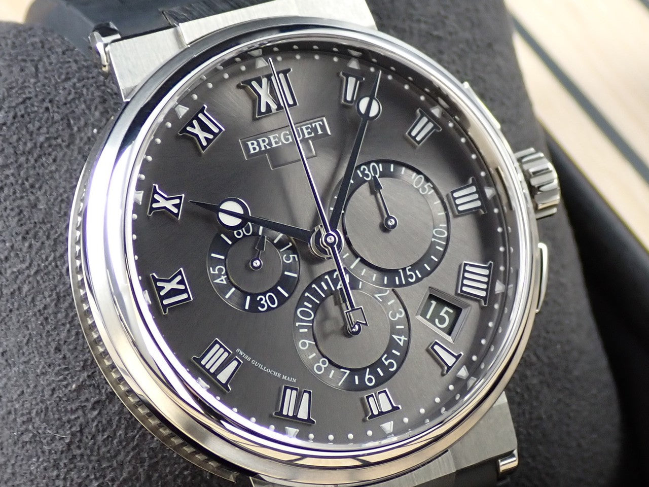 Breguet Marine Chronograph Ref.5527TI/G2/5WV TI Grey Dial