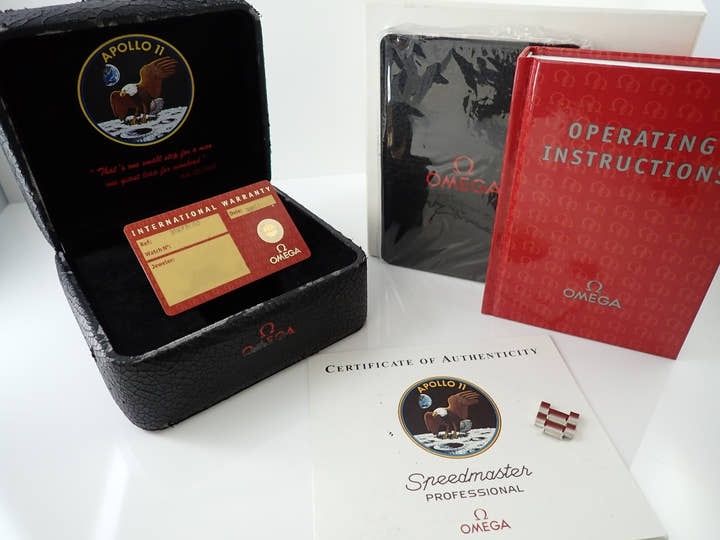 オメガ スピードマスター プロフェッショナル アポロ11号 35周年記念 Ref.3569.31.00 シルバー文字盤 美品 H7433W30