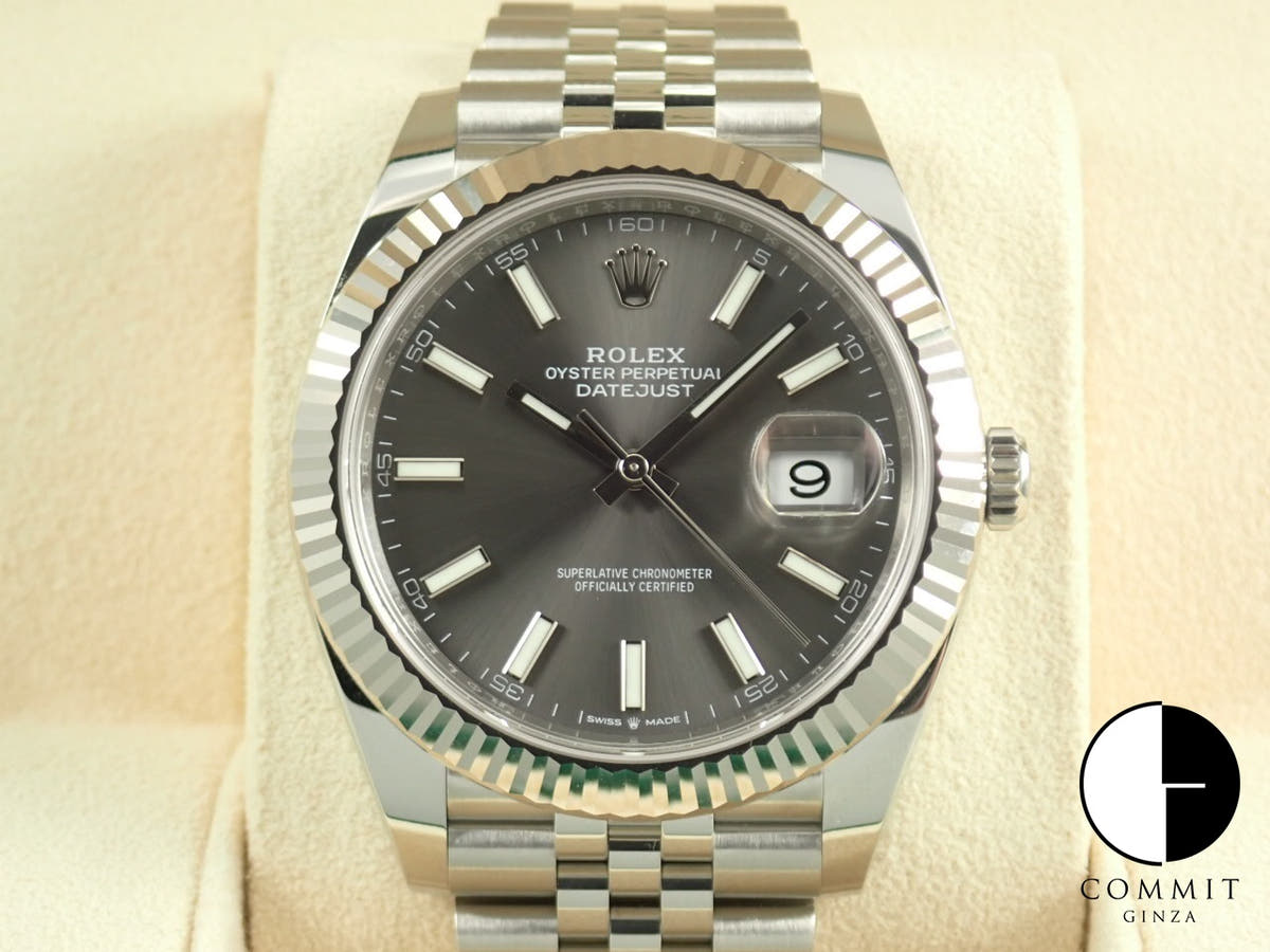 ロレックス デイトジャスト41 Ref.126334 ステンレススチール/ホワイトゴールド スレート文字盤 ジュビリーブレスレット 中古 7H2JC192