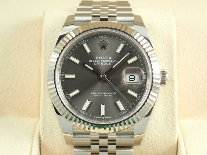 ロレックス デイトジャスト41 Ref.126334 ステンレススチール/ホワイトゴールド スレート文字盤 ジュビリーブレスレット 中古 7H2JC192