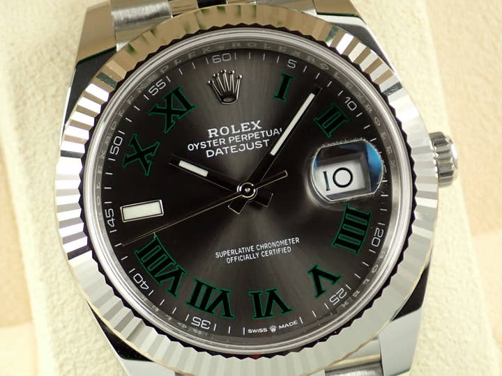 ロレックス デイトジャスト41 Ref.126334 ステンレススチール/ホワイトゴールド スレートローマン文字盤 ジュビリーブレスレット 極美品 L7071645