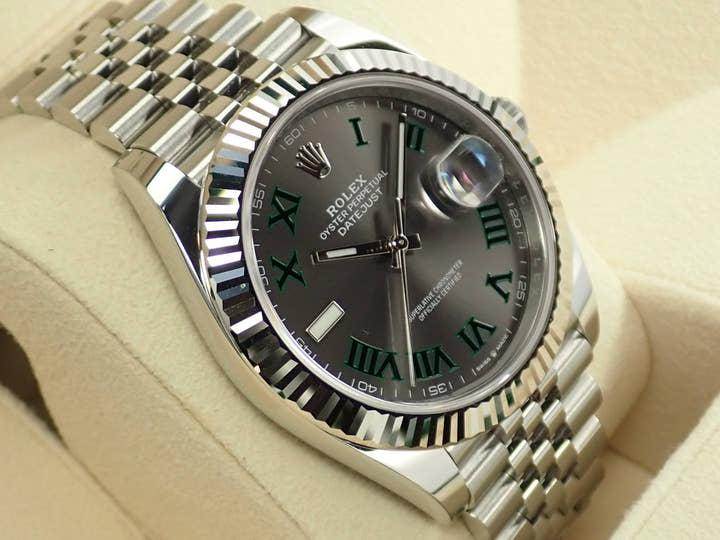 ロレックス デイトジャスト41 Ref.126334 ステンレススチール/ホワイトゴールド スレートローマン文字盤 ジュビリーブレスレット 極美品 L7071645