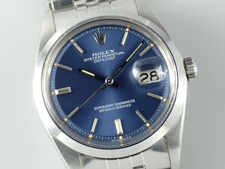 ロレックス デイトジャスト Ref.1600/0 ブルー文字盤 中古 datejust-196 ジュビリーブレスレット