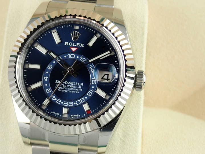 Rolex Sky-Dweller Ref. 326934, blue dial, unused, sky-dweller-13, Oyster bracelet.