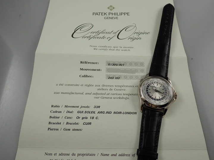 パテックフィリップ ワールドタイム Ref.5130G-001 シルバー文字盤 中古 worldtime-35