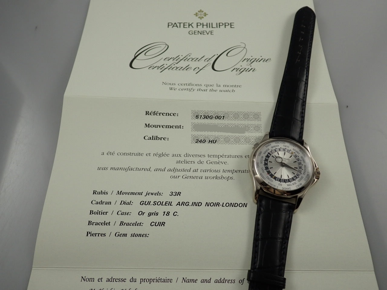 Patek Philippe World Time &lt;Warranty, Box, etc.&gt;