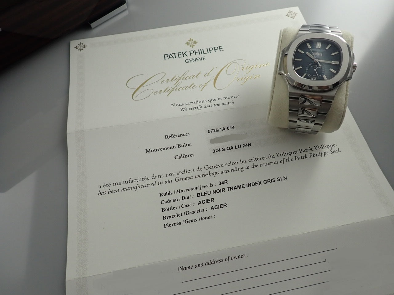 Patek Philippe Nautilus Annual Calendar Blue Dial &lt;Warranty, Box, etc.&gt;