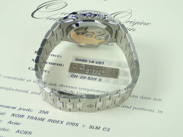 パテックフィリップ ノーチラス Ref.5980/1A-001 ブラックブルー文字盤 中古 nautilus-45