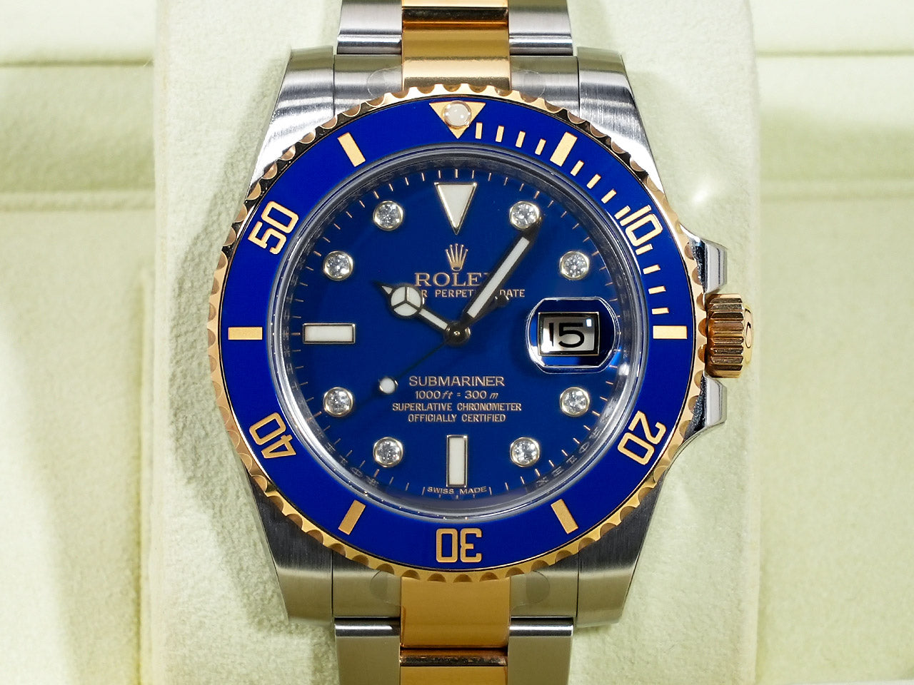 Rolex Submariner Date Ref.116613GLB SS/YG Blue x 8P Diamond Dial
