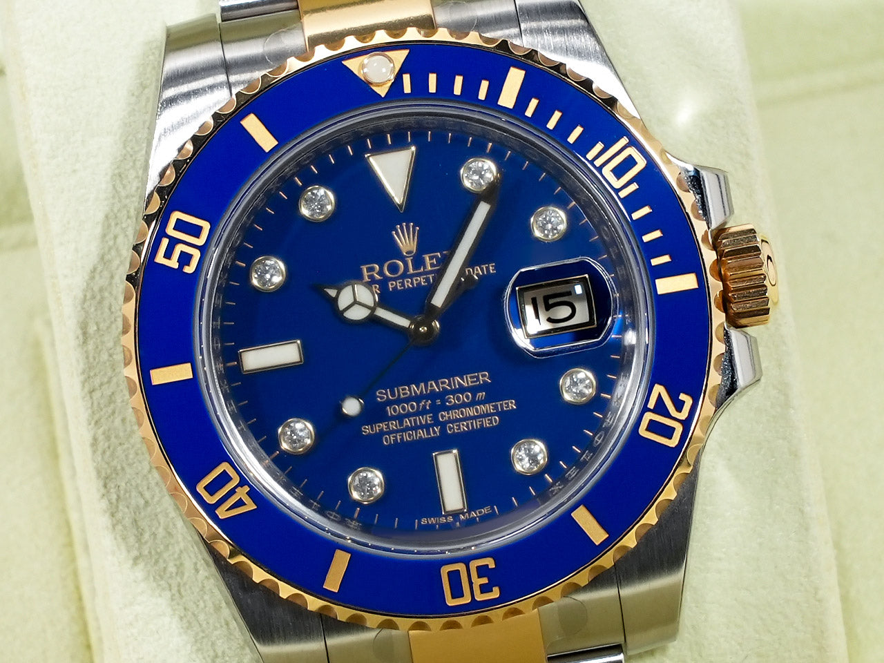 Rolex Submariner Date Ref.116613GLB SS/YG Blue x 8P Diamond Dial