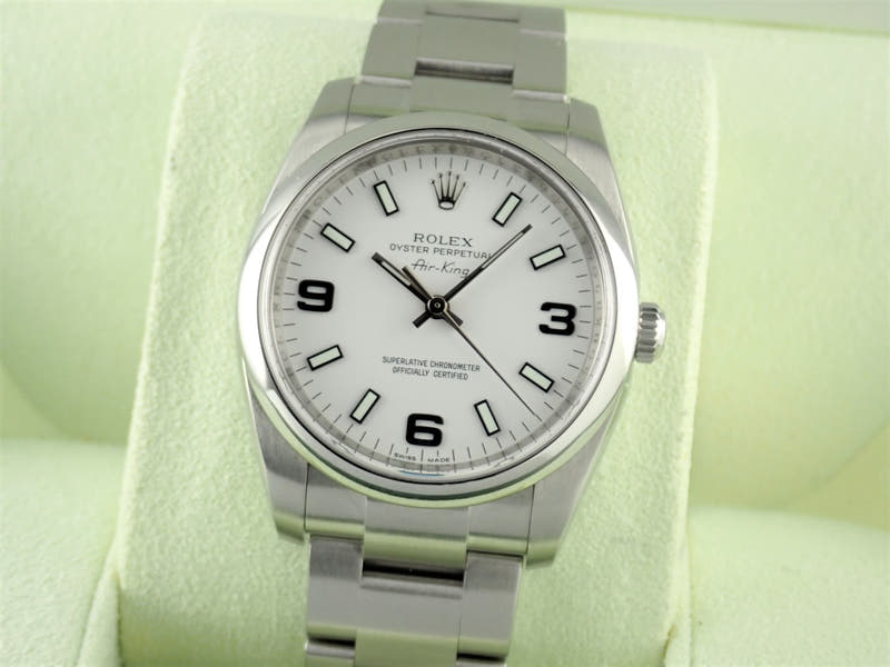 ロレックス エアキング Ref.114200 ホワイト文字盤 中古 airking-36